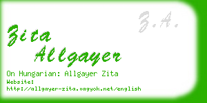 zita allgayer business card